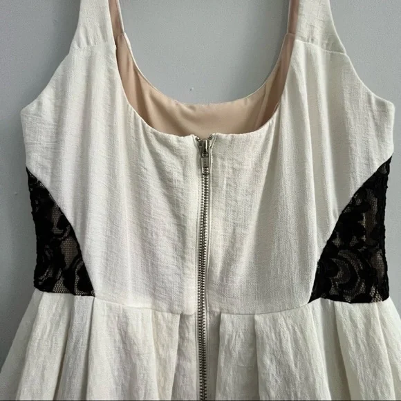 ABS Fit & Flare Ivory and Black Lace Cocktail Dress Size 6 - Picture 10 of 16